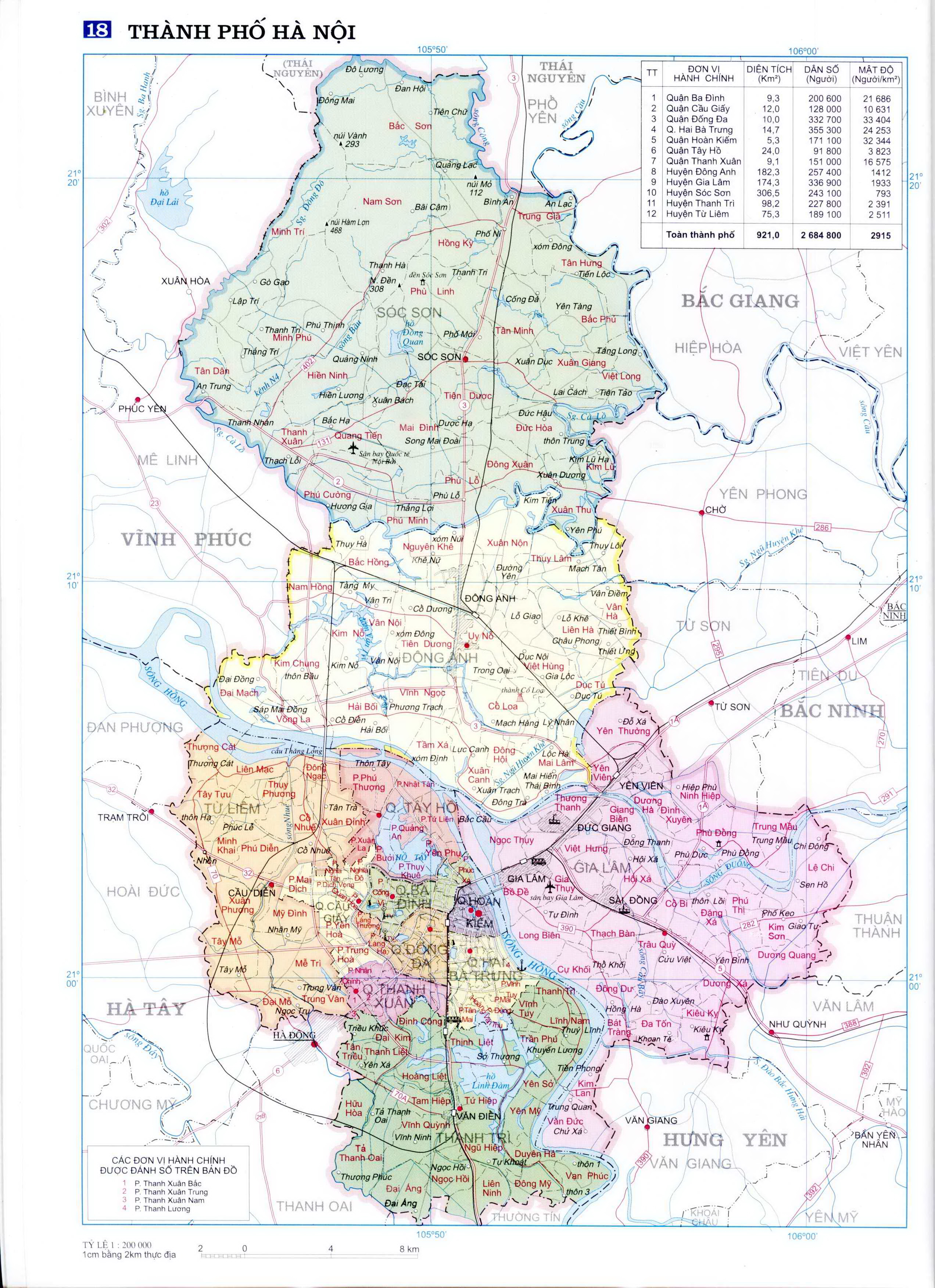 Bản đồ các quận huyện map thành phố Hà Nội