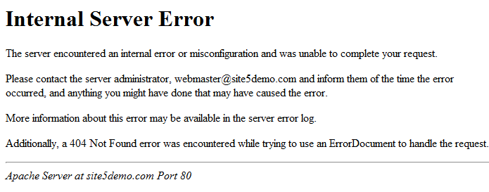 Lỗi 500 - Internal server error 
