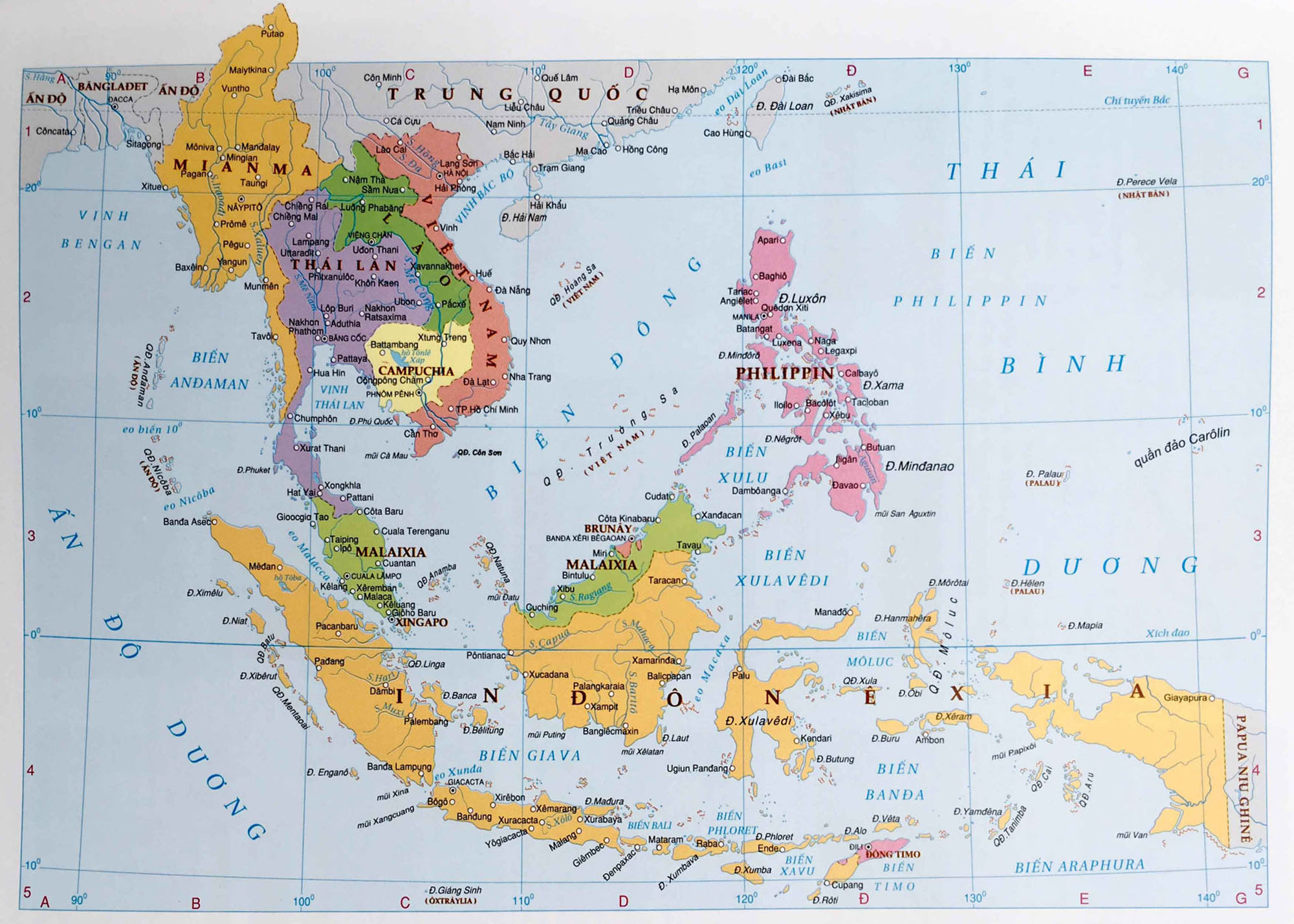 Bản đồ Châu Á tiếng Việt