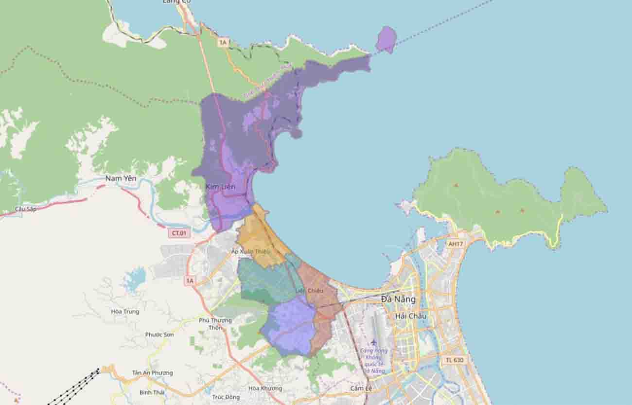 Bản đồ hành chính quận Liên Chiểu Tp Đà Nẵng