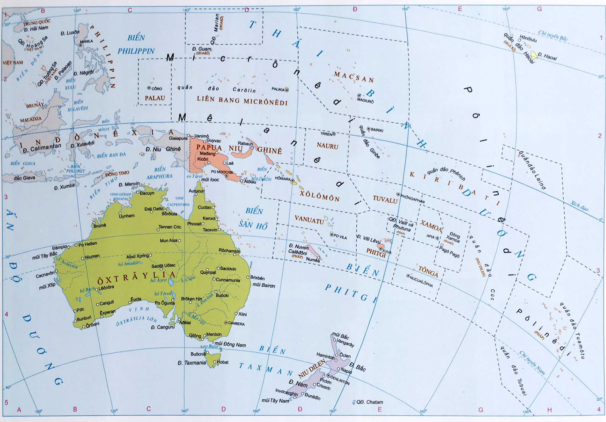 Bản đồ Châu Úc (Châu Đại Dương