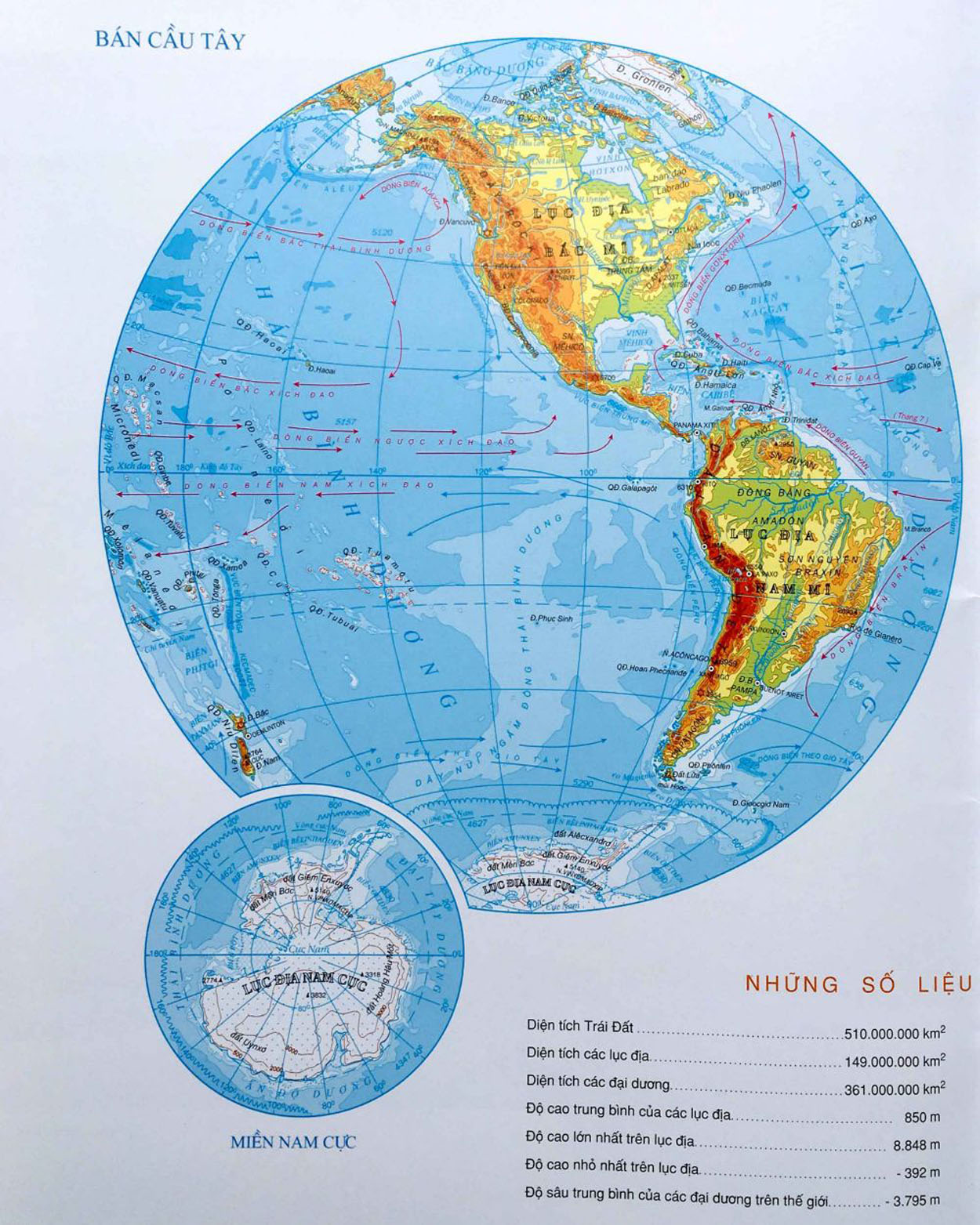 Bản đồ Nam Cực bán cầu tây