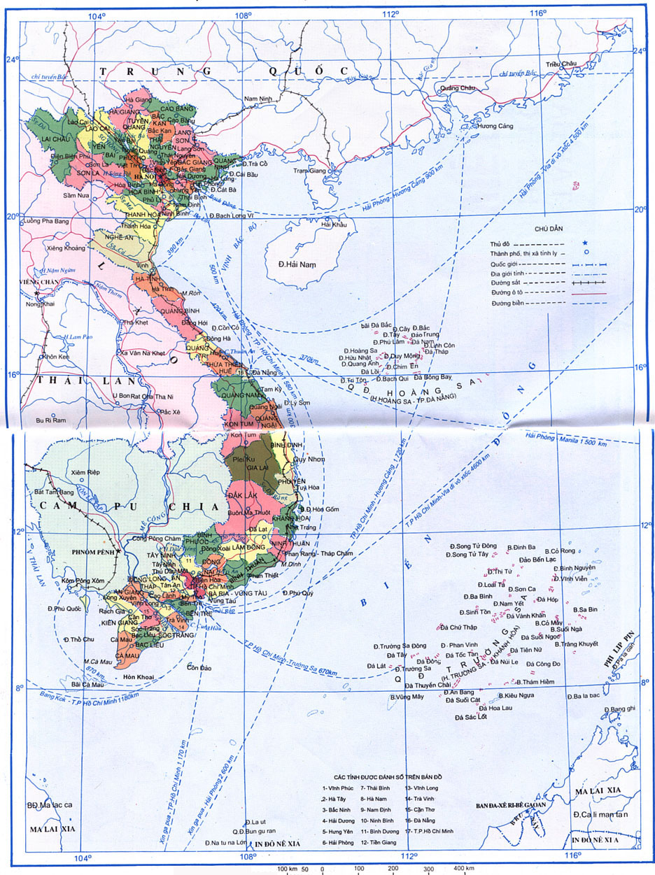 Tải miễn phí bản đồ các tỉnh Việt Nam cỡ lớn